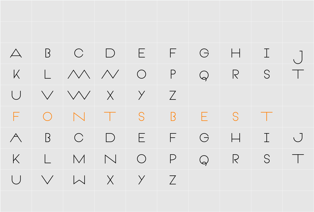Veron Bold Character Map