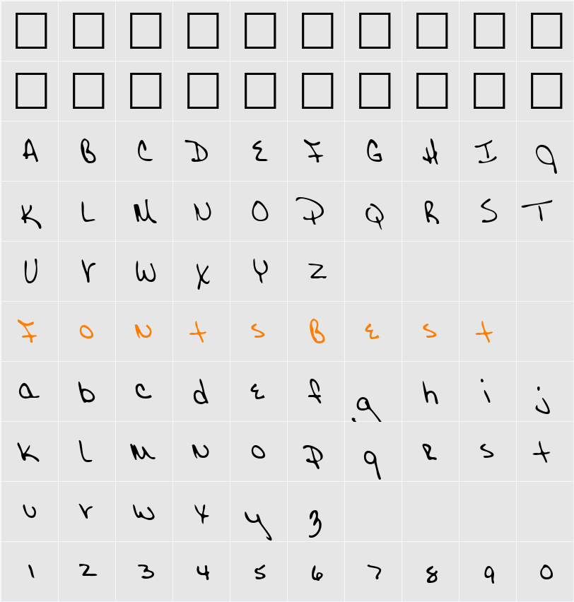 LEHN148 Character Map