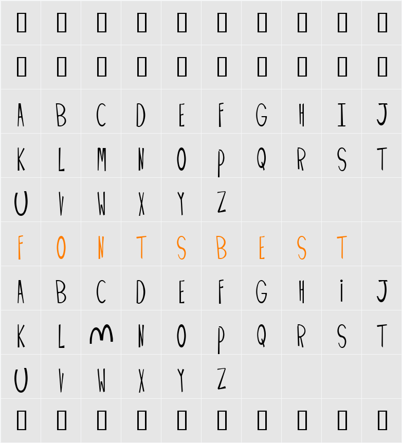 Palimpus Character Map