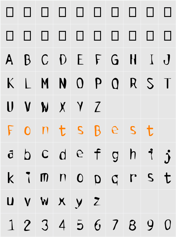 Dirty29 Becker Character Map