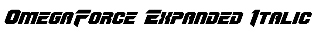 OmegaForce Expanded Italic Font Image