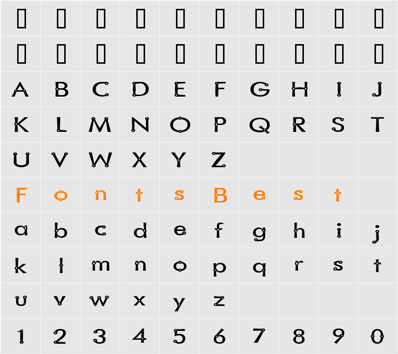 Blacksmith Delight SemiWide Character Map