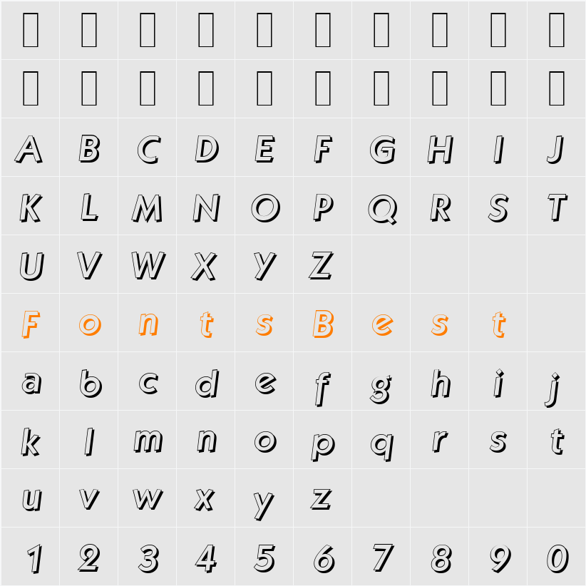 KoblenzShadow-Medium Character Map