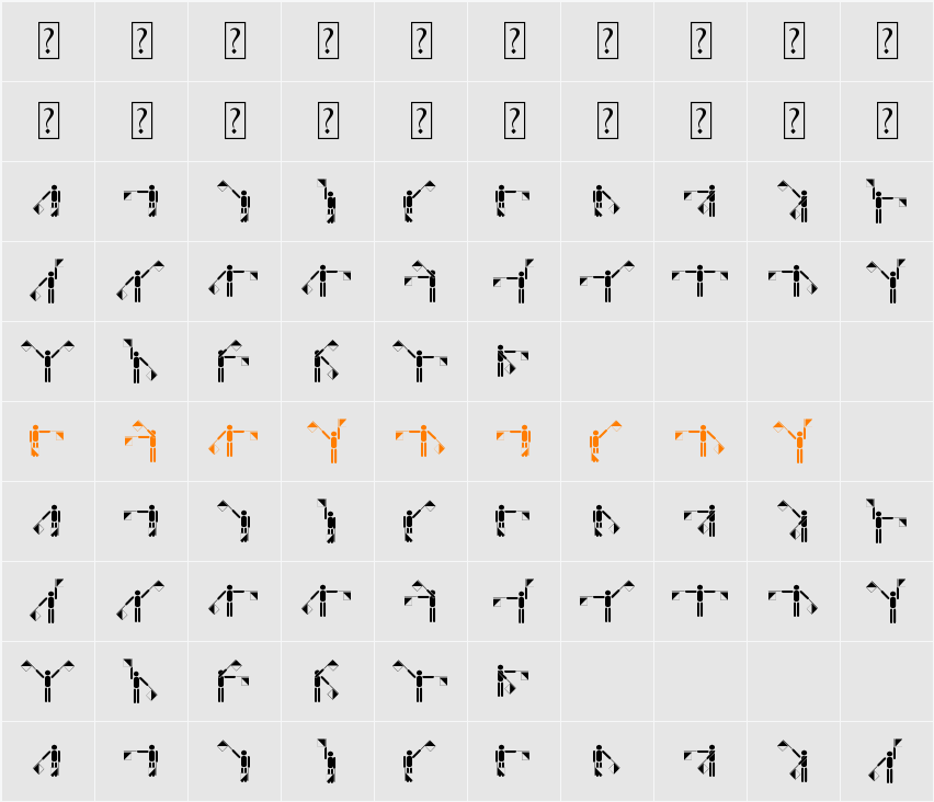 Semaphore Pramuka Character Map