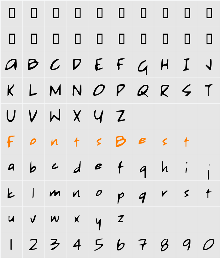 Sketchpad Character Map