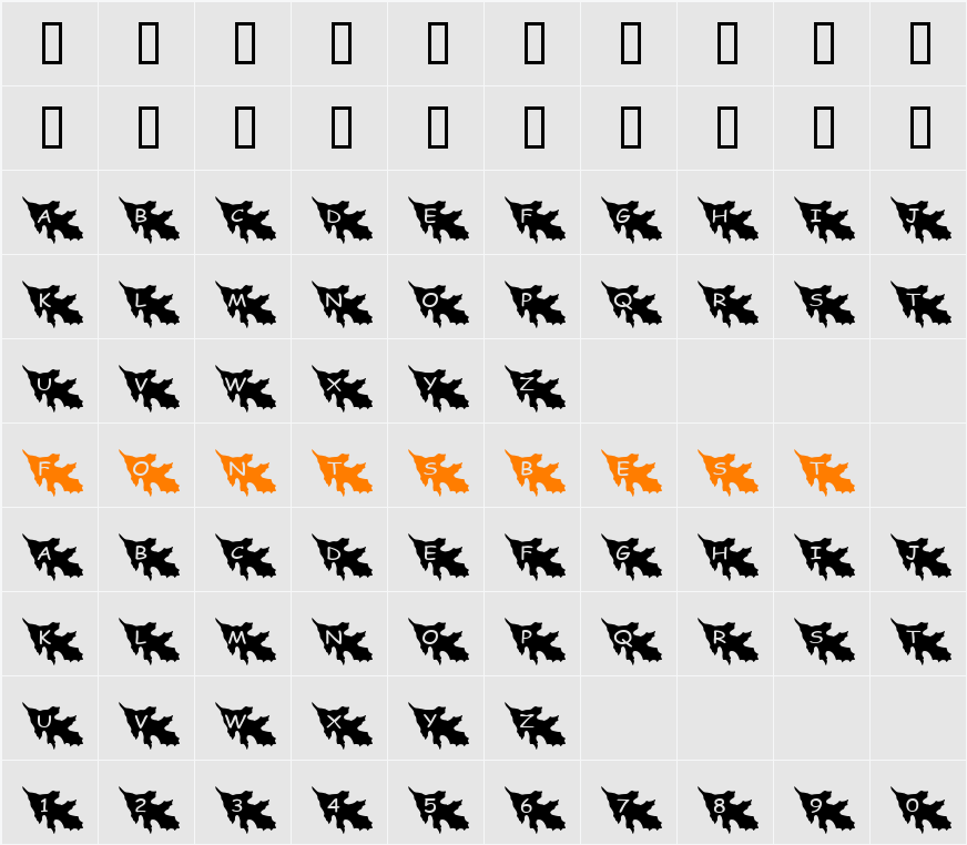 pf_fall leaf1 Character Map