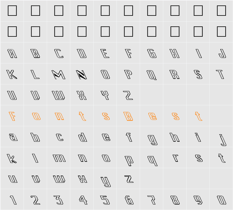 FZ BASIC 46 HOLLOW LEFTY Character Map