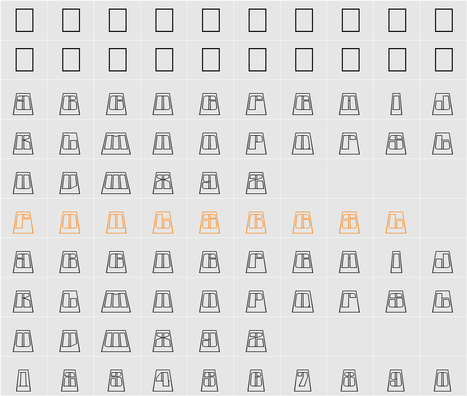 a_GlobusCmOtlLnBk Character Map