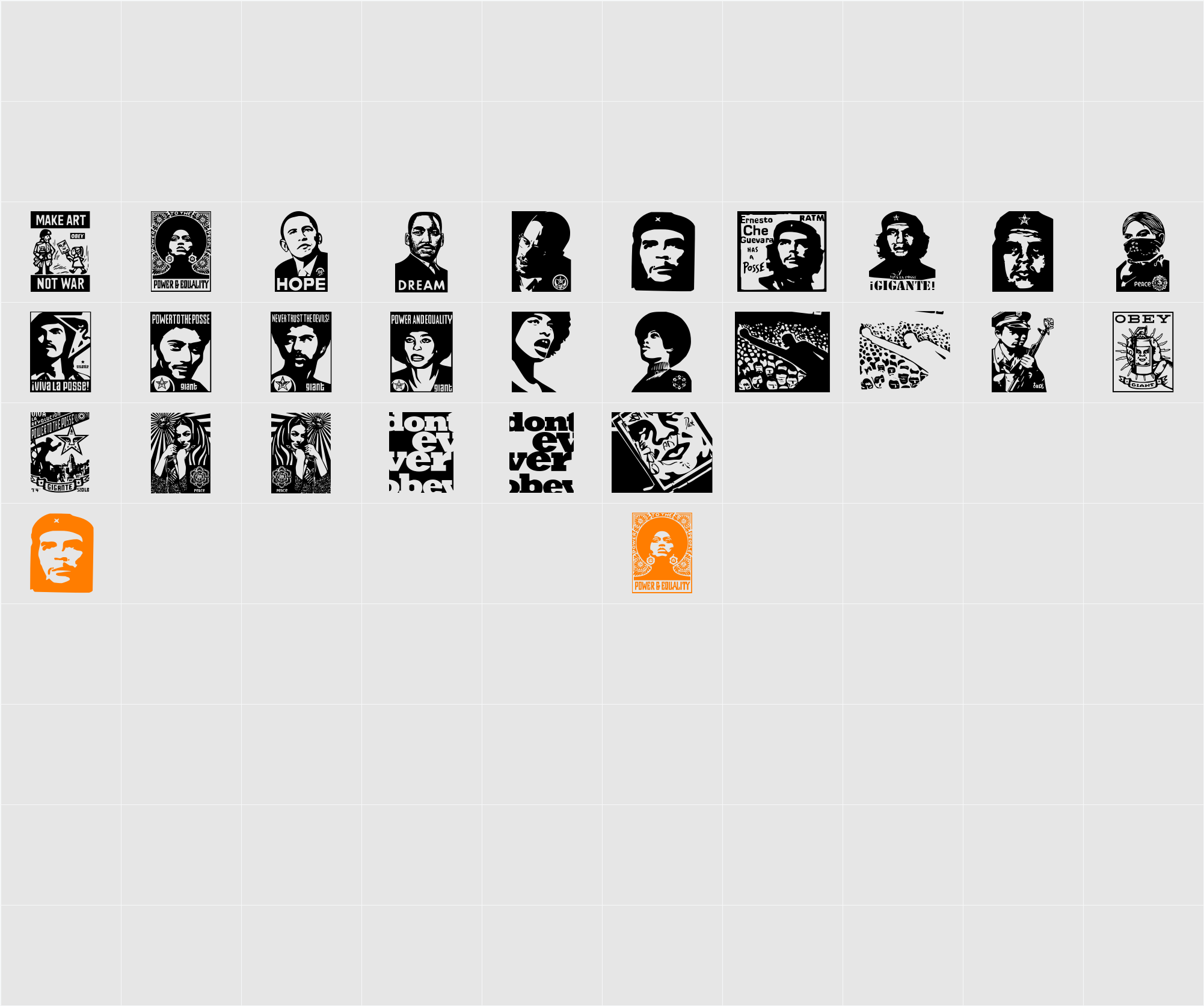 ObeyRevolution Character Map