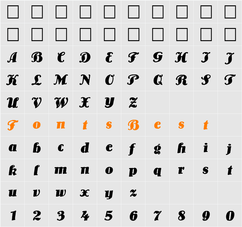 Louis DB Character Map