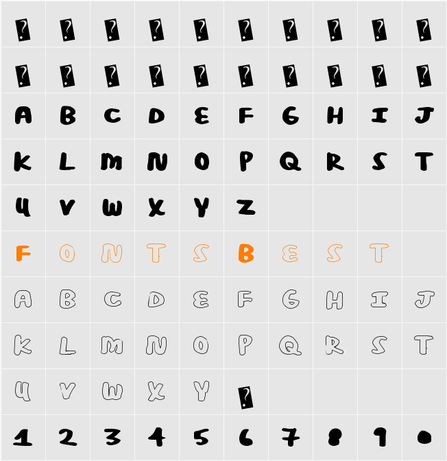 PosterBold Character Map