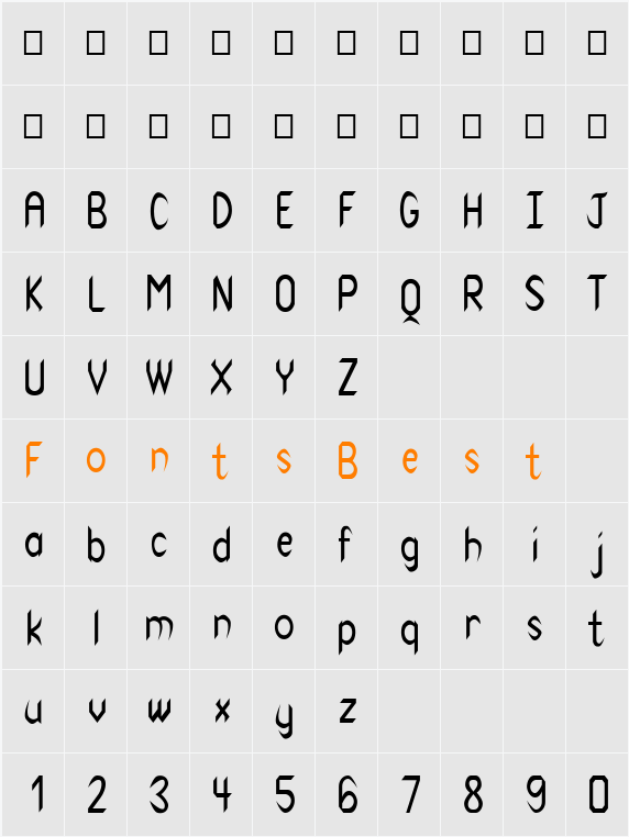 FZ BASIC 47 COND Character Map