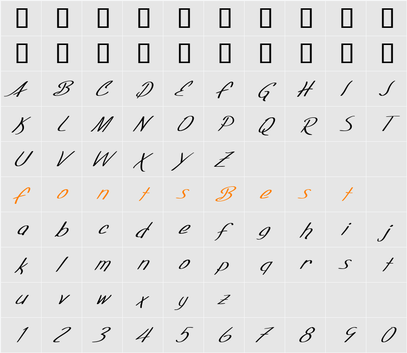 SF Foxboro Script Extended Character Map