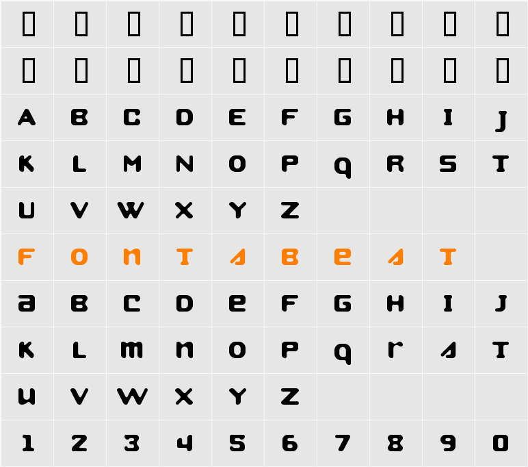 Strobo Character Map