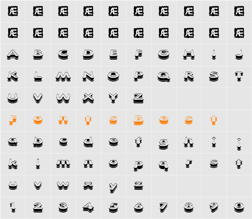 Xtrusion BRK Character Map