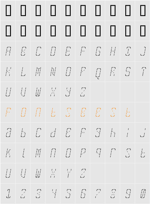 SkreanFine Oblique Character Map