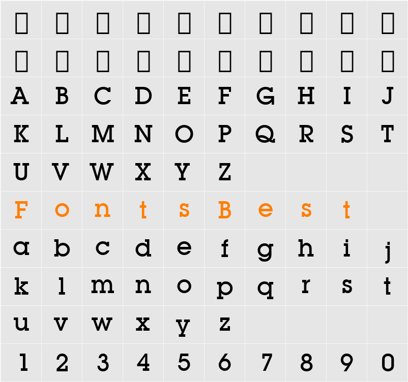 LubalGraph Md BT Character Map