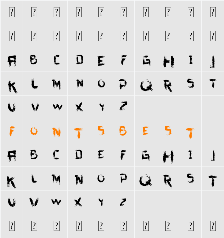 vtks dirty letters Character Map
