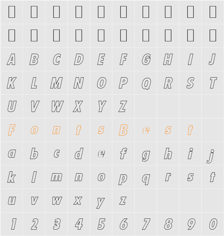 LuisBeckerOutline-ExtraBold Character Map