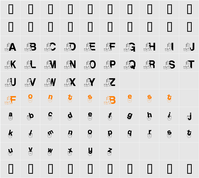 JNKBEAR2 Character Map