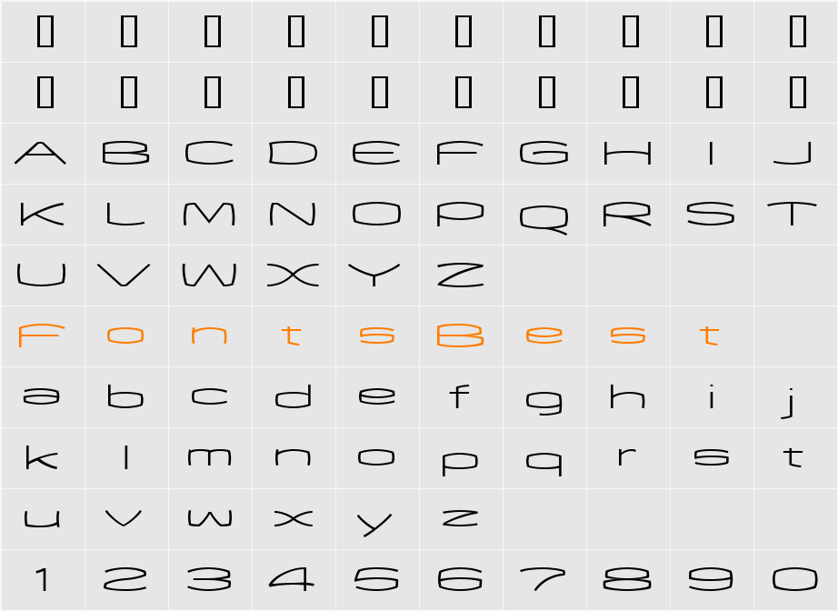 EXCEED Character Map