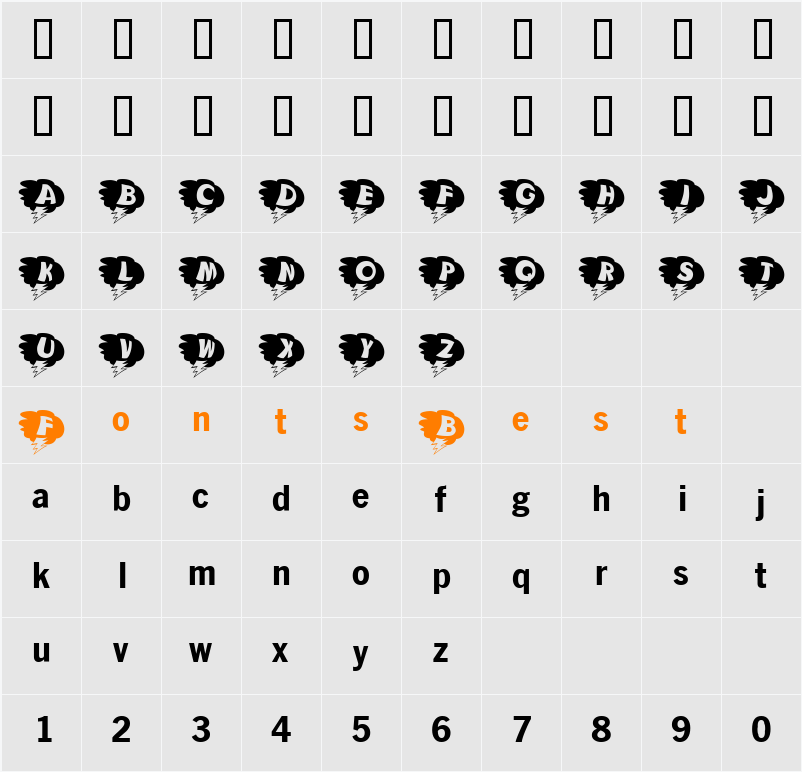 KAStorm Character Map
