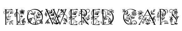 FLOWERED CAPS Font Image
