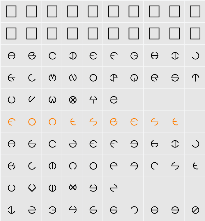 Rebecca Character Map