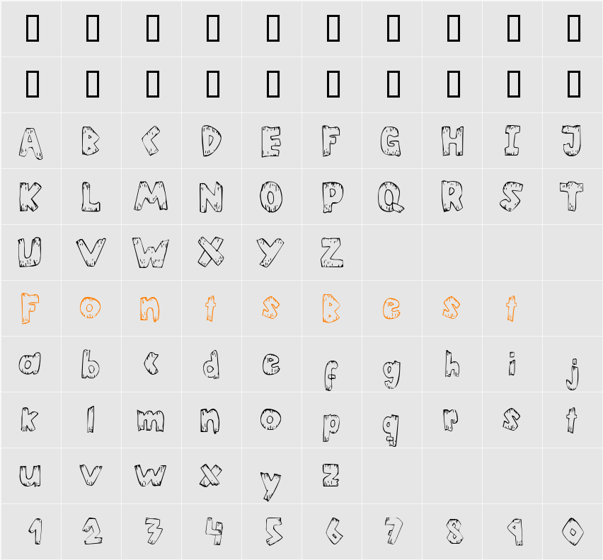 Helter Skater Character Map