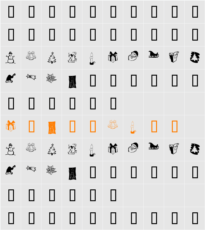 KR Christmas Dings Three Character Map