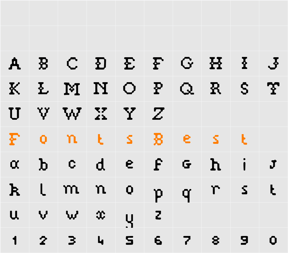 Pixelstitch Character Map