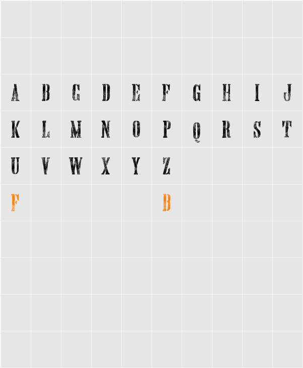 Hand Printing Press Meshed_demo Character Map
