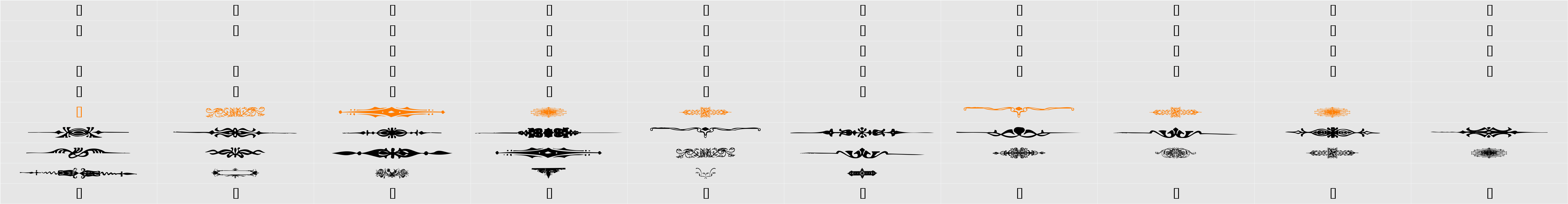 Dividers Character Map