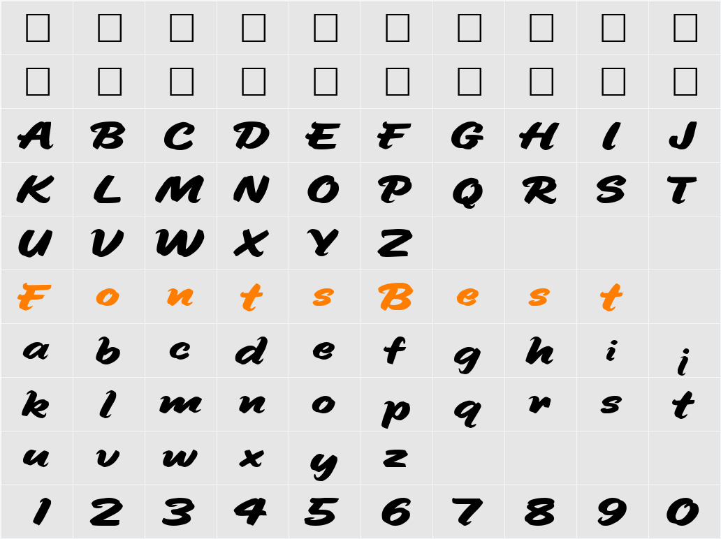 ScrewBallFinal Character Map
