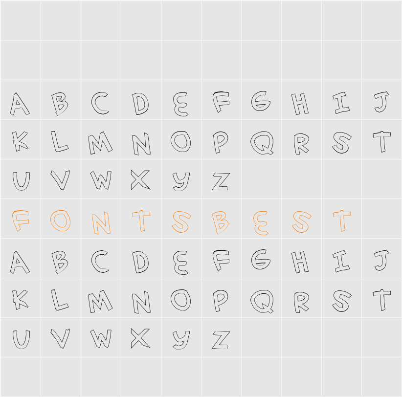 simplehand outline Character Map