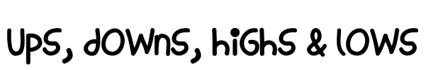 Ups, Downs, Highs & Lows Font Image