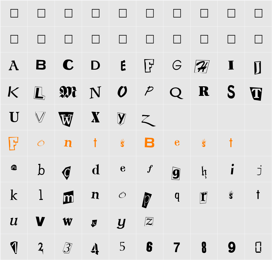 Ransom Character Map