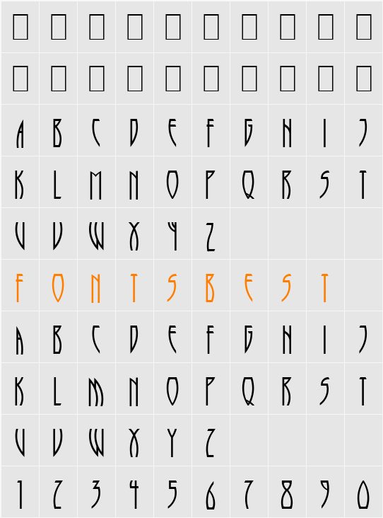 RunyTunes Character Map