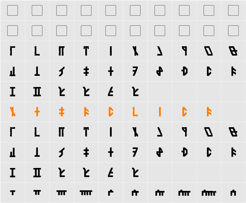 Dethek Stone Character Map