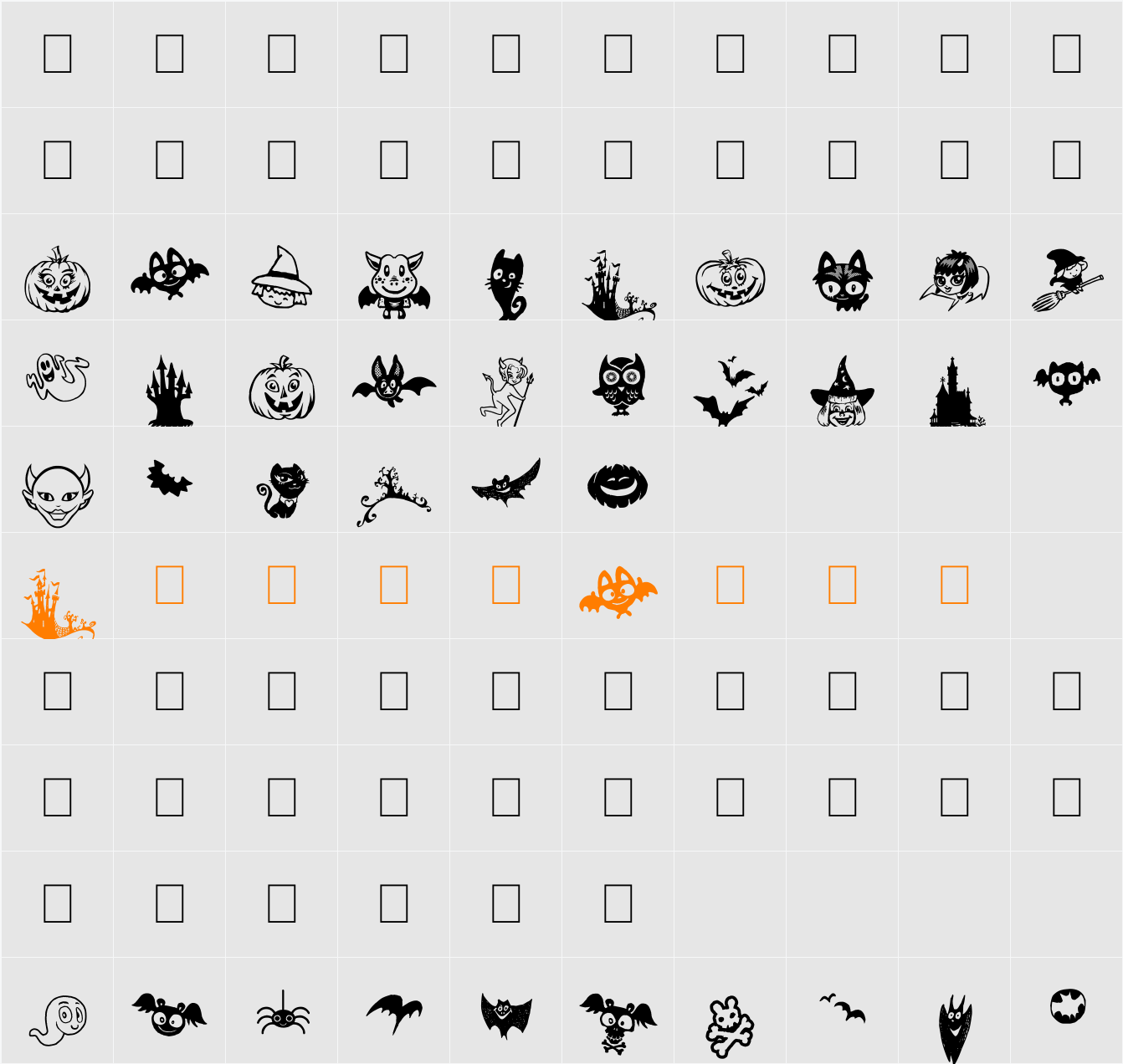 HalloCuties Character Map