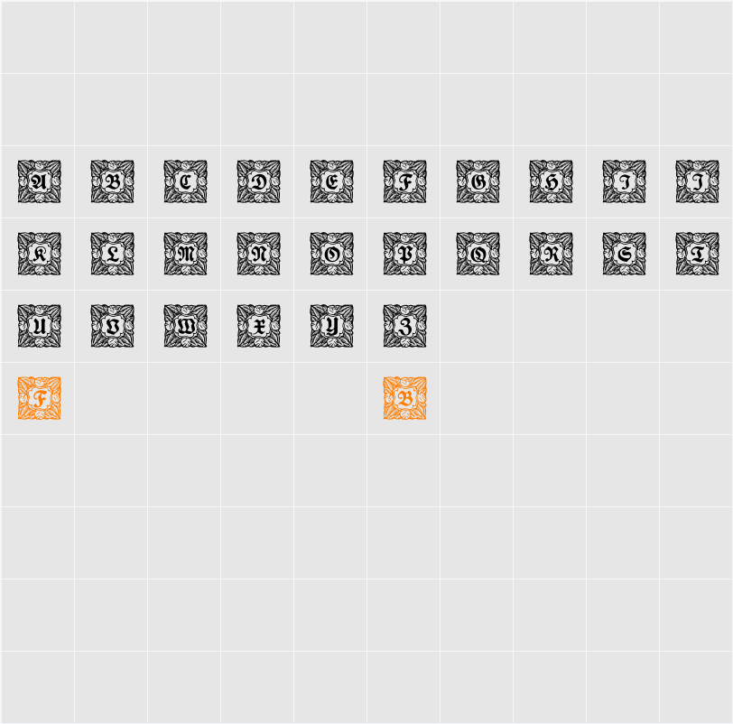 Schmuck-Initialen 3 Character Map