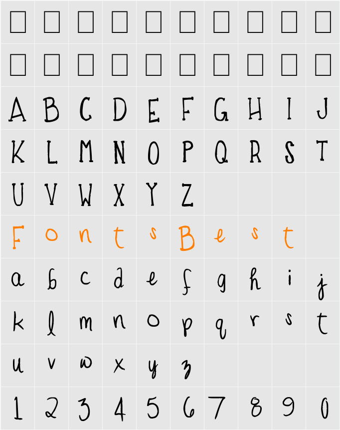 the TOADFROG Character Map