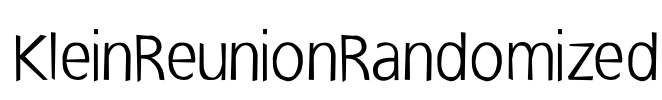 KleinReunionRandomized Font Image