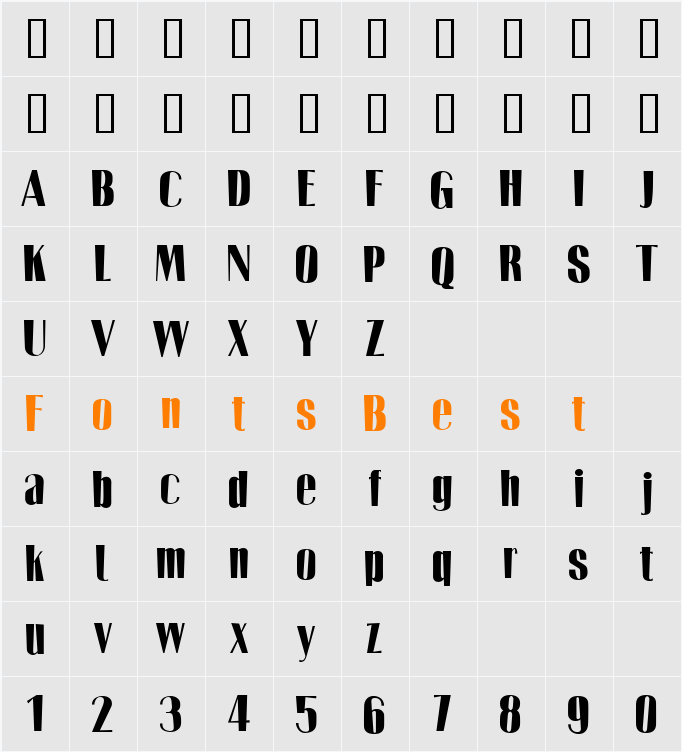Two Tones Character Map