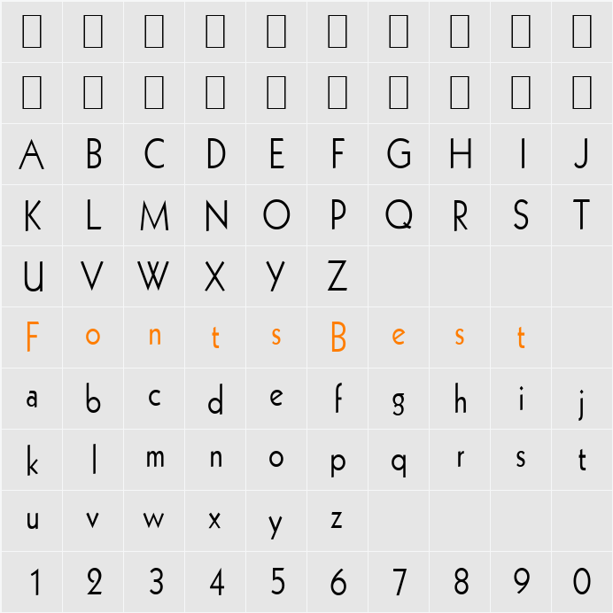Geo 112-Condensed Character Map
