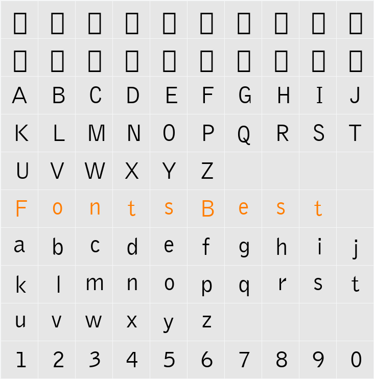 407-CAI978 Character Map