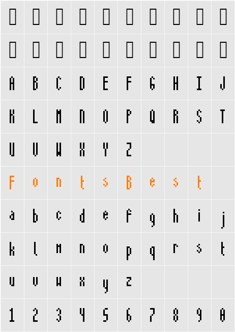 OseeMono Character Map
