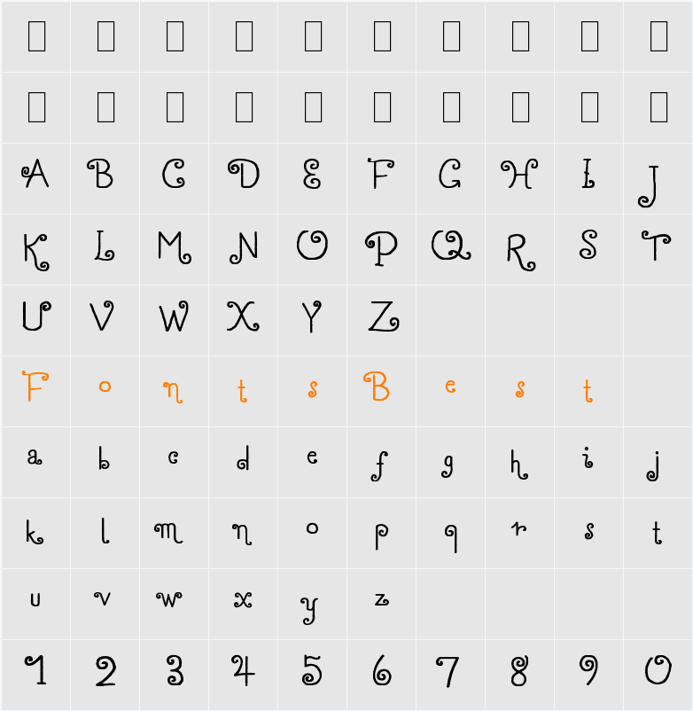 Tuufit Character Map