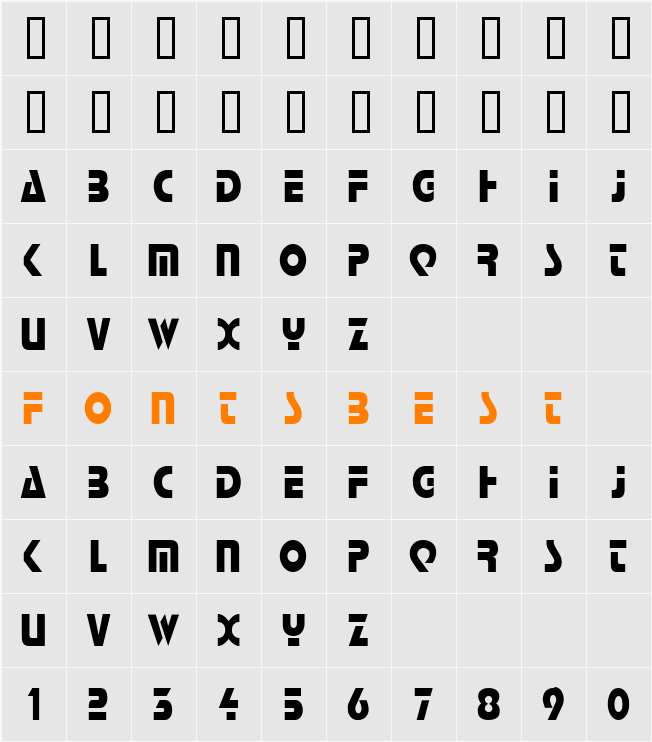 Scottsdale Condensed Character Map