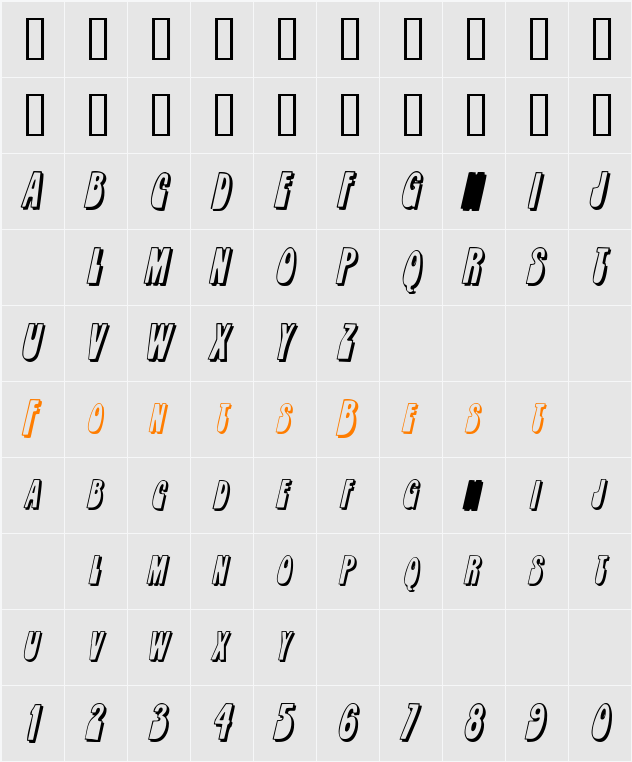 RobleSCapsSSK Character Map